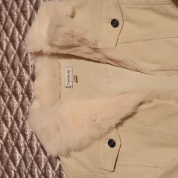 BEBE Rabbit Fur Corduroy Jacket - Picture 2 of 6